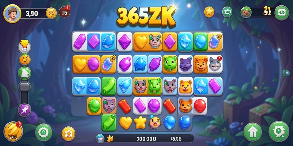 Tampilan gameplay yang seru dalam game Match-3 365ZK.