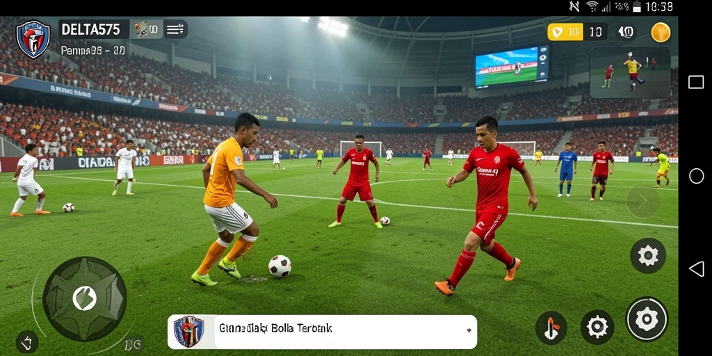 Gameplay DELTA575 yang menampilkan serangan dan pertahanan yang intens.