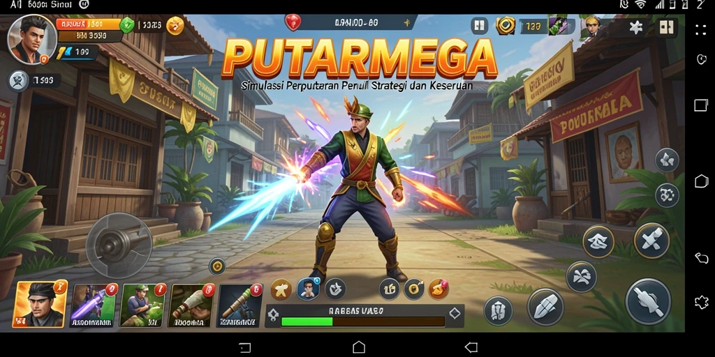 Screenshot gameplay PUTARMEGA menunjukkan aksi seru dalam manajemen strategis.
