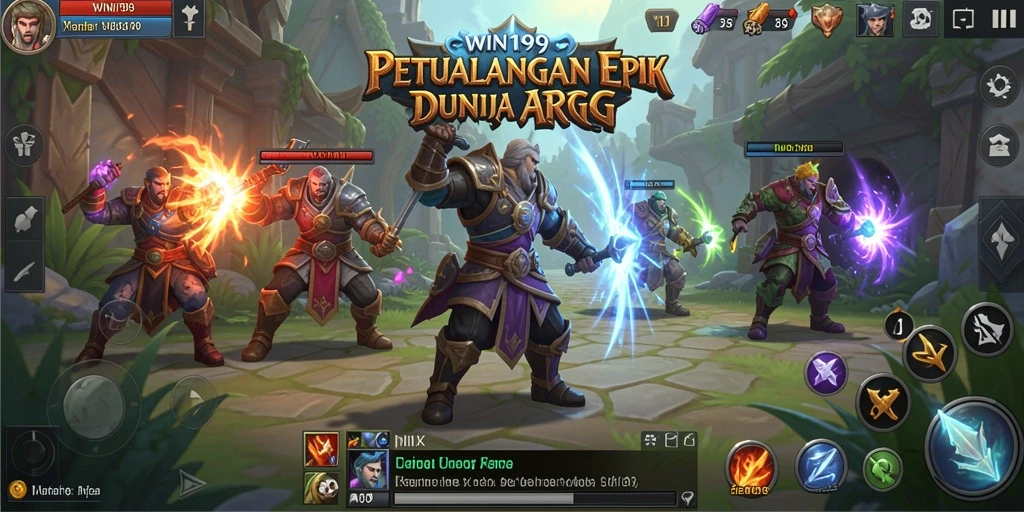 Screenshot gameplay WIN199 yang menampilkan aksi pertarungan ARPG yang seru.