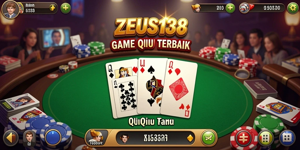 Tampilan gameplay seru di ZEUS138 dengan kartu QiuQiu.